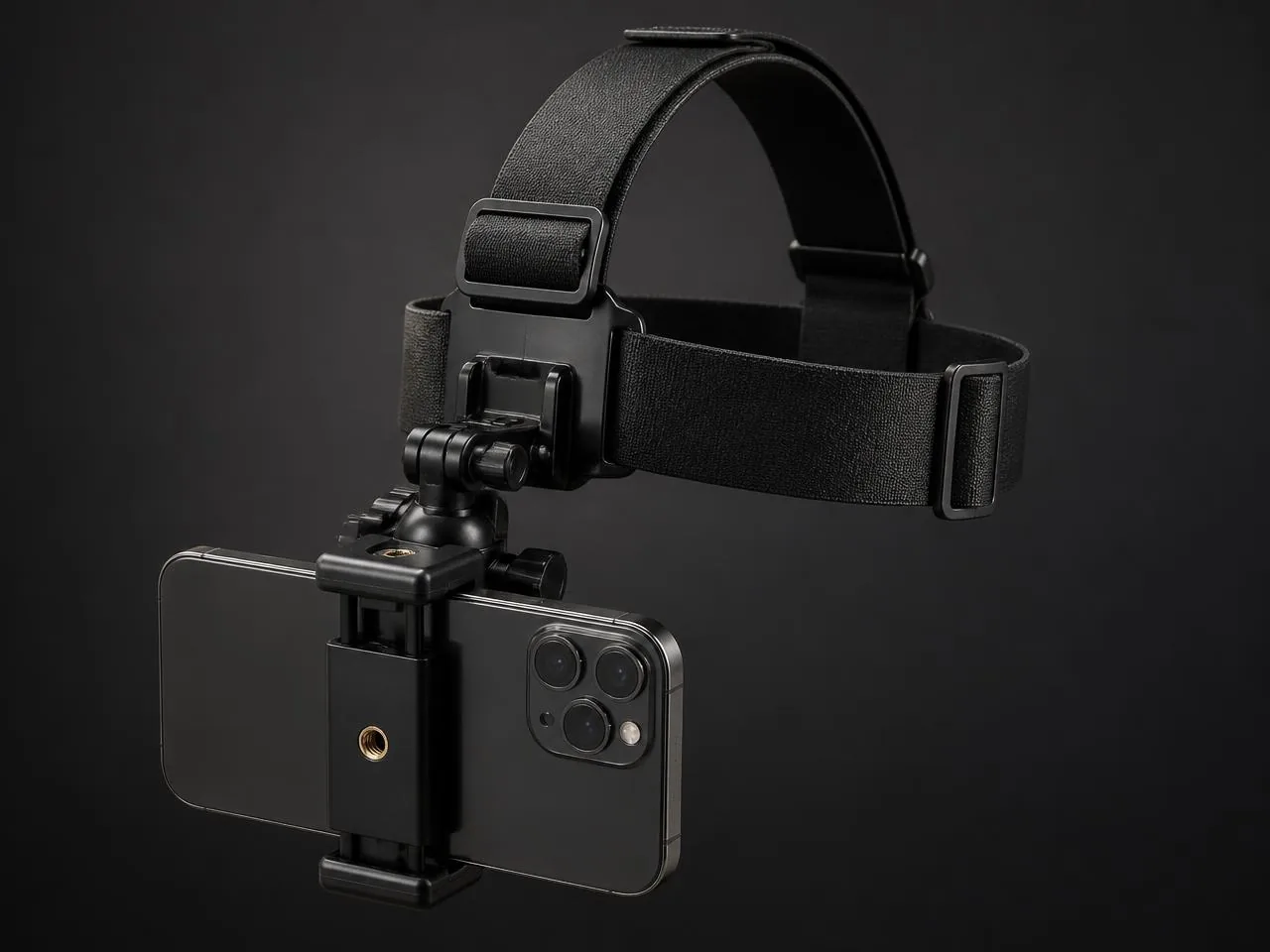 Suporte de cabeça com celular acoplado